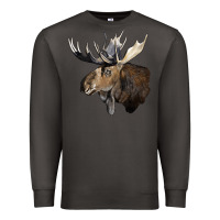 Smoke moose buck deer head Premium Sweatshirt - LillyAllenDesigns
