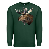 Sports Green moose buck deer head Premium Sweatshirt - LillyAllenDesigns