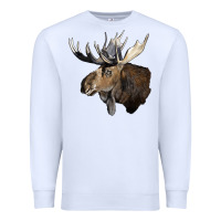 White moose buck deer head Premium Sweatshirt - LillyAllenDesigns