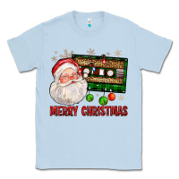 Dusty Blue Merry christmas santa cassette Classic Tee - FaDigitalArtStudio