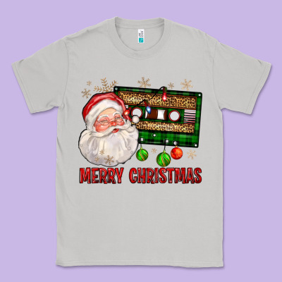 Merry Christmas Santa Cassette Classic Tee Designed By Fadigitalartstudio