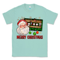Seafoam Merry christmas santa cassette Classic Tee - FaDigitalArtStudio