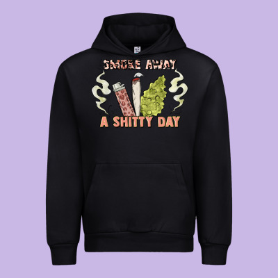 Smoke Away A Sh Tty Day Urban Hoodie Designed By Artiststas