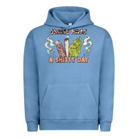 Pigment Pebble Blue smoke away a sh tty day Urban Hoodie - Artiststas