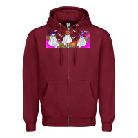 Burgundy cutes ghosts libbey glass Zipper Hoodie - BundleAndBundleShop