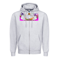 Heather Grey cutes ghosts libbey glass Zipper Hoodie - BundleAndBundleShop