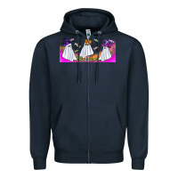 Navy cutes ghosts libbey glass Zipper Hoodie - BundleAndBundleShop