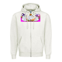 Oatmeal Heather cutes ghosts libbey glass Zipper Hoodie - BundleAndBundleShop