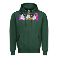 Sports Green cutes ghosts libbey glass Zipper Hoodie - BundleAndBundleShop