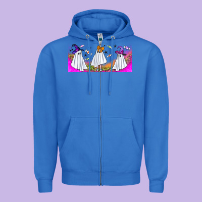 Cutes Ghosts Libbey Glass Zipper Hoodie Designed By Bundleandbundleshop