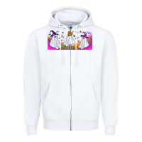 White cutes ghosts libbey glass Zipper Hoodie - BundleAndBundleShop