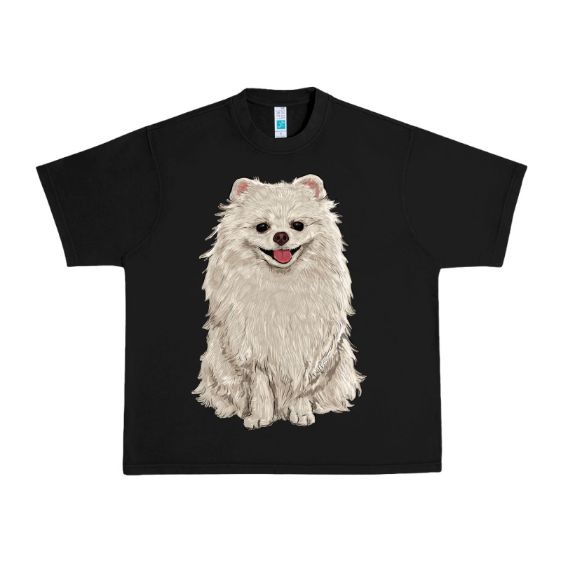 White Pomeranian Urban Heavy Tee by RanaPortraitStore | Teevron