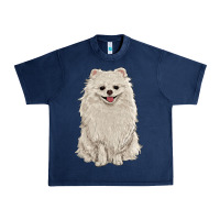 Navy white pomeranian Urban Heavy Tee - RanaPortraitStore