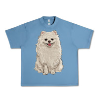 Pebble Blue white pomeranian Urban Heavy Tee - RanaPortraitStore