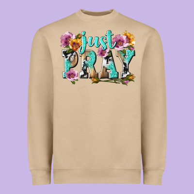 Just Pray Heavyweight Sweatshirt Designed By Texasbilliewilder