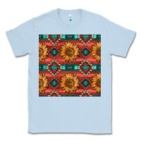 Dusty Blue native american aztec seamless pattern 2 Classic Tee - BundleAndBundleShop