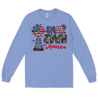 Colony Blue small town america Long Sleeve Tee - CowhideDigitalArt