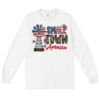 White small town america Long Sleeve Tee - CowhideDigitalArt