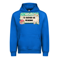 Cobalt hello id rather be reading Urban Hoodie - Artiststas