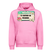 Fuchsia Pink hello id rather be reading Urban Hoodie - Artiststas