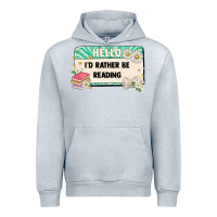 Heather Grey hello id rather be reading Urban Hoodie - Artiststas