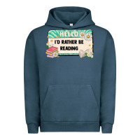 Pigment Midnight Navy hello id rather be reading Urban Hoodie - Artiststas