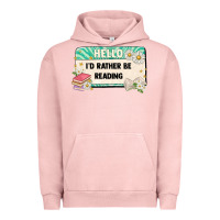 Pigment Salmon hello id rather be reading Urban Hoodie - Artiststas