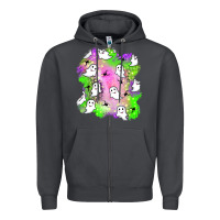 Smoke ghost halloween patch Zipper Hoodie - BundleAndBundleShop