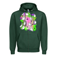 Sports Green ghost halloween patch Zipper Hoodie - BundleAndBundleShop