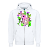 White ghost halloween patch Zipper Hoodie - BundleAndBundleShop