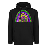 Black mardi gras rainbow Heavyweight Hoodie - BarkalooDesign