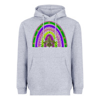 Heather Grey mardi gras rainbow Heavyweight Hoodie - BarkalooDesign