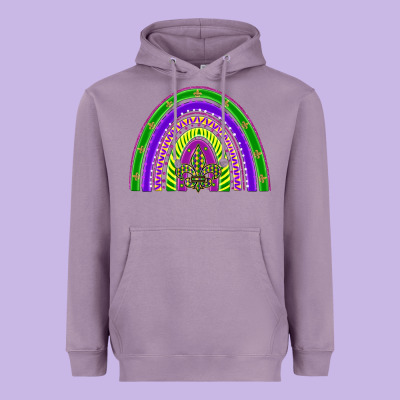 Mardi Gras Rainbow Heavyweight Hoodie Designed By Barkaloodesign