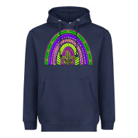 Navy mardi gras rainbow Heavyweight Hoodie - BarkalooDesign