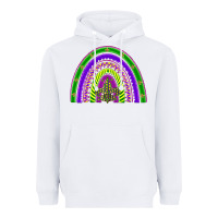White mardi gras rainbow Heavyweight Hoodie - BarkalooDesign