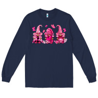 Navy breast cancer gnomies Long Sleeve Tee - FaDigitalArtStudio