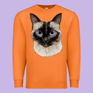 Siamese Face Premium Sweatshirt Designed By Lillyallendesigns