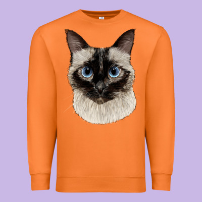 Siamese Face Premium Sweatshirt Designed By Lillyallendesigns