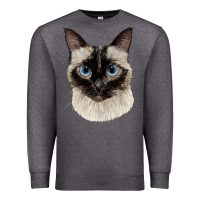 Charcoal Heather siamese face Premium Sweatshirt - LillyAllenDesigns