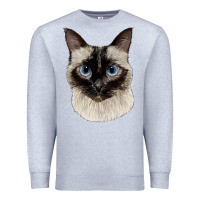 Heather Grey siamese face Premium Sweatshirt - LillyAllenDesigns