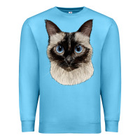 Ocean Blue siamese face Premium Sweatshirt - LillyAllenDesigns