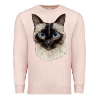 Pale Pink siamese face Premium Sweatshirt - LillyAllenDesigns