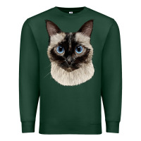 Sports Green siamese face Premium Sweatshirt - LillyAllenDesigns