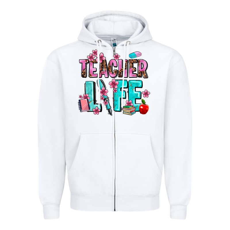 Teacher Life Zipper Hoodie by AdoDesignShop | Teevron