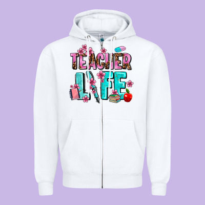 Teacher Life Zipper Hoodie Designed By Adodesignshop