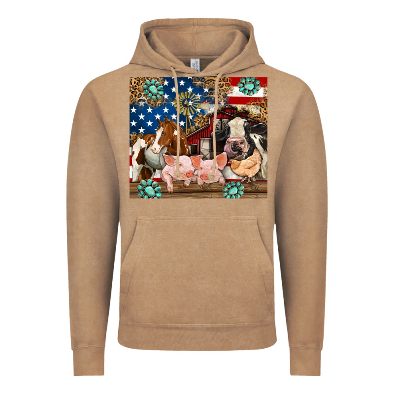 American Farm Animals Vintage Hoodie by RanaPortraitStore | Teevron