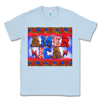 Dusty Blue america thunderbolt Classic Tee - HRA Design Shop