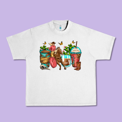 Cowgirl Coffee Cups Urban Heavy Tee Designed By Zillion Design Studio