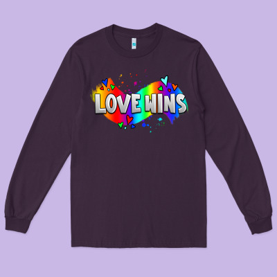 Love Wins Pride Lgbtq Long Sleeve Tee Designed By Adodesignshop