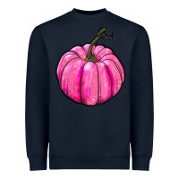 Navy Breast Cancer Awareness Pink Pumpkin Heavyweight Sweatshirt - RanaPortraitStore